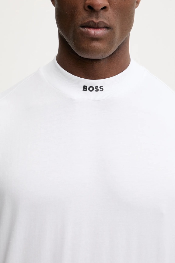 BOSS Green t-shirt Tee Collar 50555527 biały