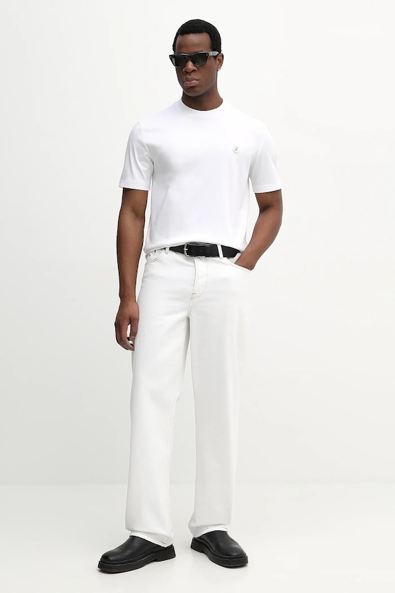 BOSS férfi pamut t-shirt C-Taut 01 50555844 fehér SS26