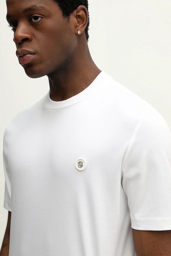 BOSS férfi pamut t-shirt C-Taut 01 fehér 50555844
