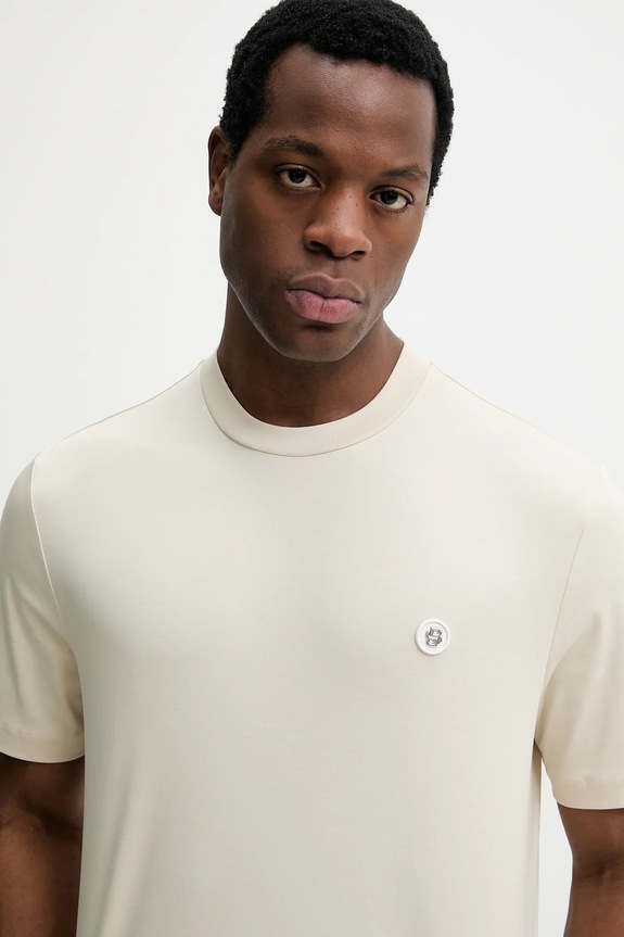 BOSS t-shirt da uomo in cotone C-Taut 01 beige 50555844