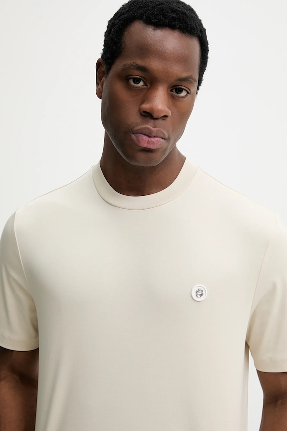 BOSS t-shirt da uomo in cotone C-Taut 01 beige 50555844