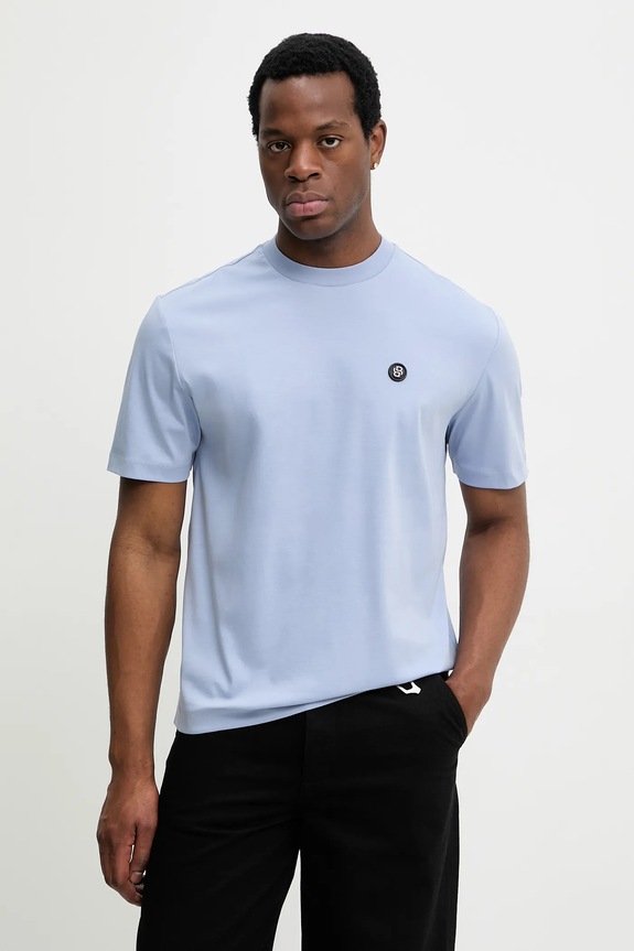 BOSS T-shirt Ανδρικό βαμβακερό C-Taut 01 βαμβάκι μπλε 50555844