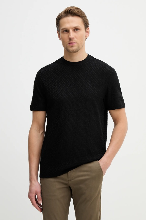 BOSS tricou H-Thompson 228 cu modele negru 50557395