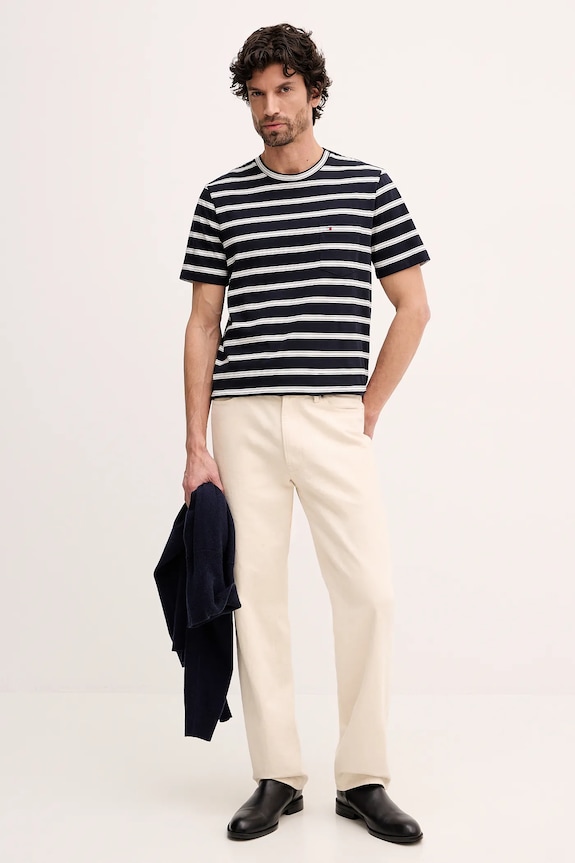 Tommy Hilfiger tricou din bumbac MW0MW41378 bleumarin SS26