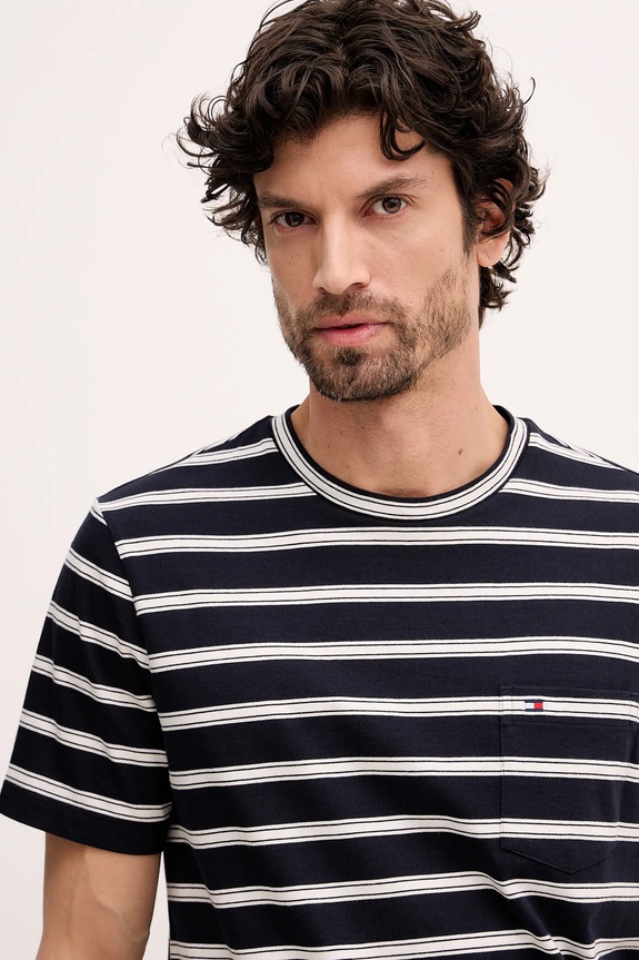 Tommy Hilfiger tricou din bumbac bleumarin MW0MW41378