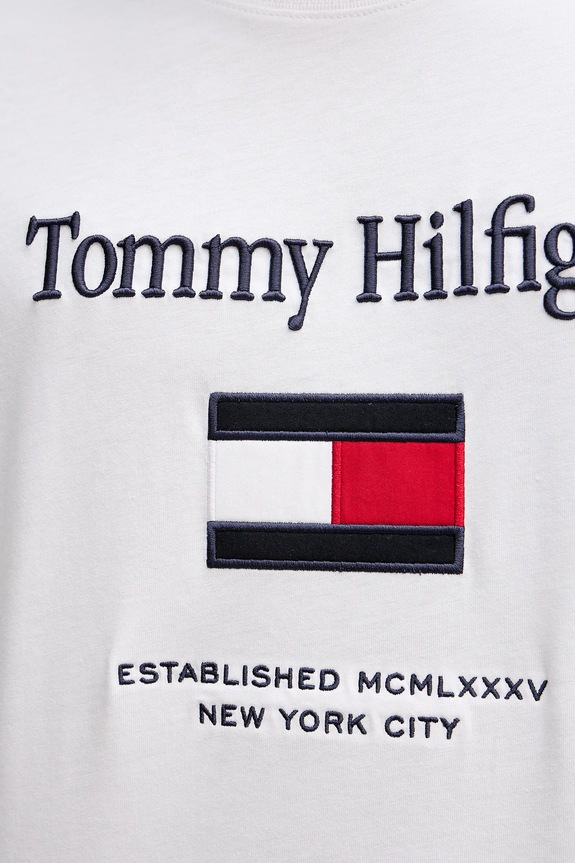 Βαμβακερό μπλουζάκι Tommy Hilfiger MW0MW42736 λευκό