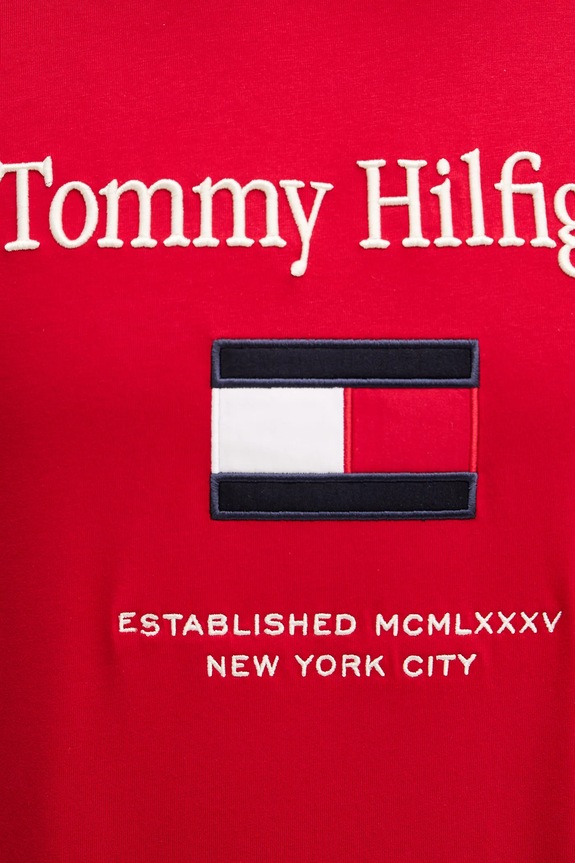 Памучна тениска Tommy Hilfiger MW0MW42736 червен