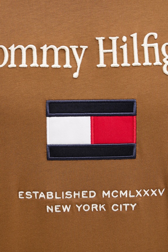 Βαμβακερό μπλουζάκι Tommy Hilfiger MW0MW42736 καφέ