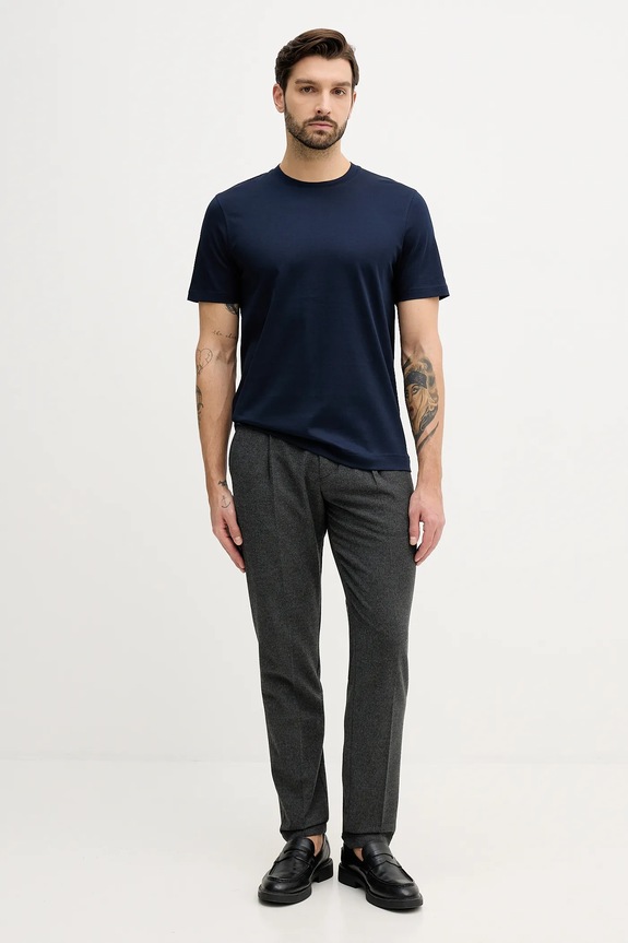 Памучна тениска Tommy Hilfiger MW0MW41860 тъмносин SS26