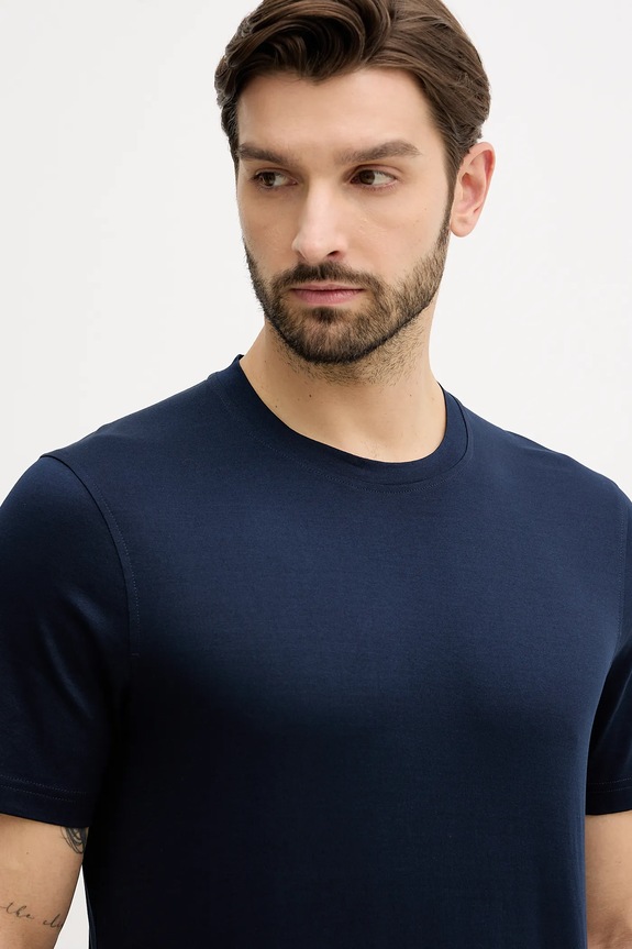 Памучна тениска Tommy Hilfiger тъмносин MW0MW41860