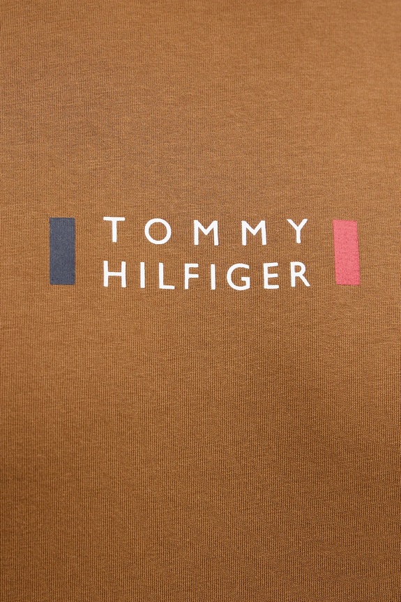 Bavlněné tričko Tommy Hilfiger MW0MW41453 hnědá