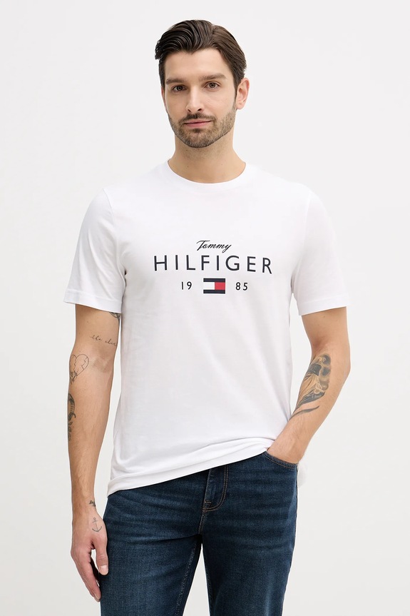 Tommy Hilfiger pamut póló pamut fehér MW0MW41455
