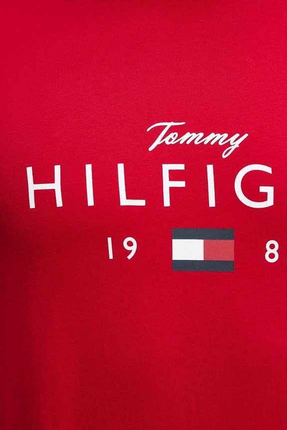 Βαμβακερό μπλουζάκι Tommy Hilfiger MW0MW41455 κόκκινο
