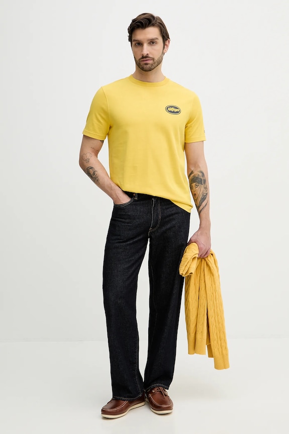 Bavlnené tričko Tommy Hilfiger MW0MW41460 žltá SS26