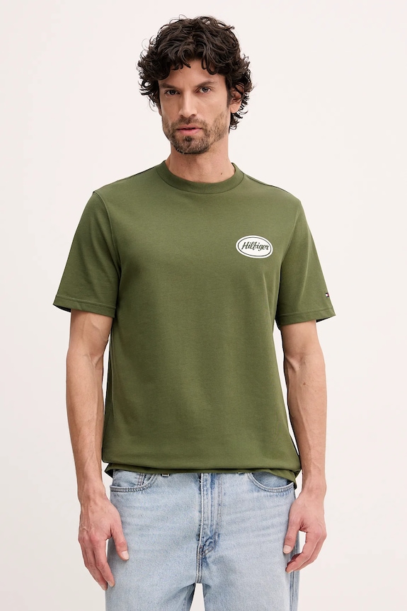 Odzież Tommy Hilfiger t-shirt bawełniany MW0MW41460 zielony
