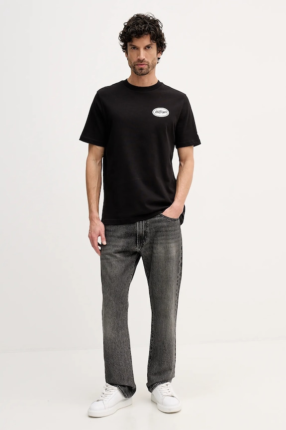 Tommy Hilfiger t-shirt bawełniany MW0MW41460 czarny SS26