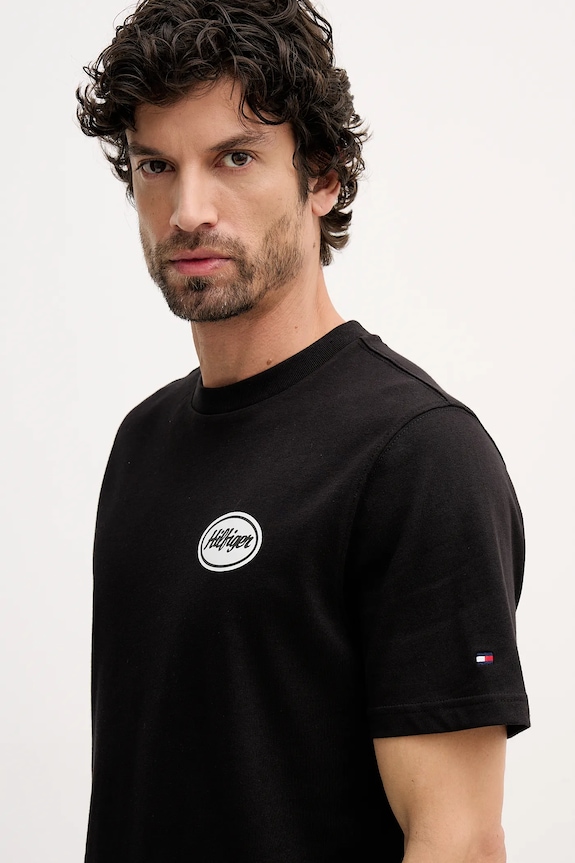 Tommy Hilfiger t-shirt bawełniany czarny MW0MW41460