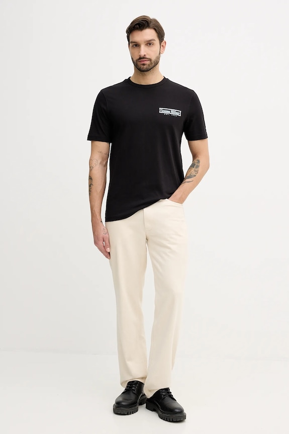 Βαμβακερό μπλουζάκι Tommy Hilfiger MW0MW41465 μαύρο SS26