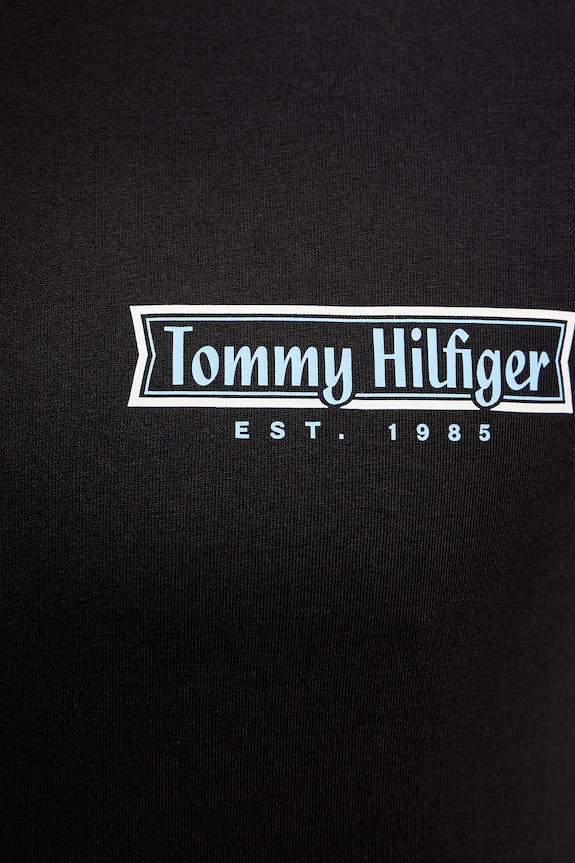 Βαμβακερό μπλουζάκι Tommy Hilfiger MW0MW41465 μαύρο