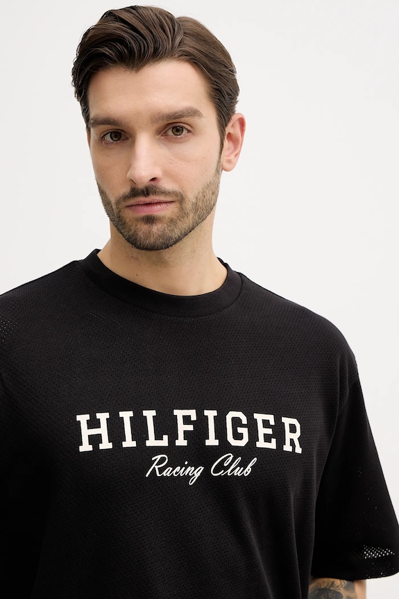 Pamučna majica Tommy Hilfiger crna MW0MW41466