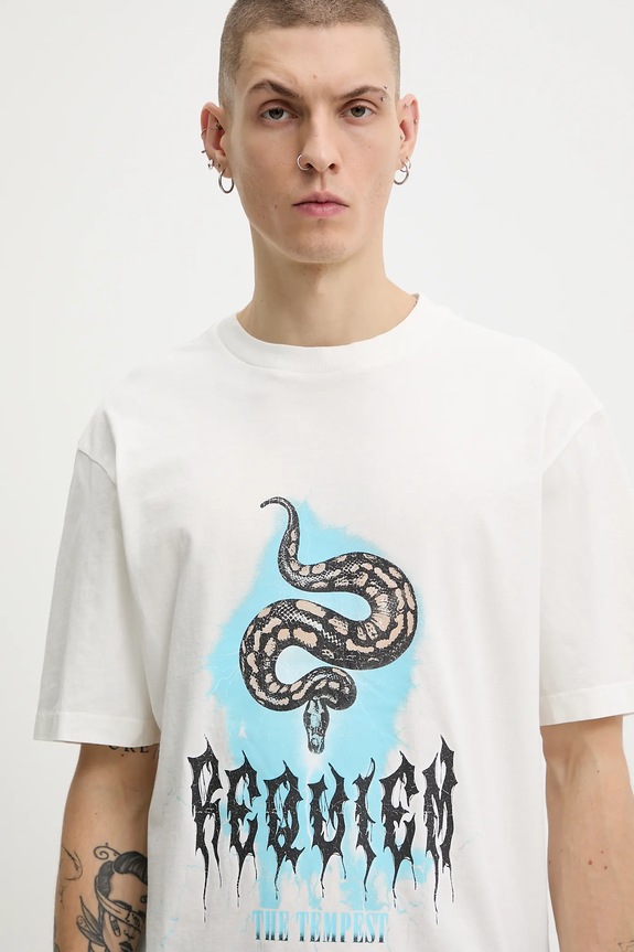 HUGO Blue tricou din bumbac Noctornix bej 50554368