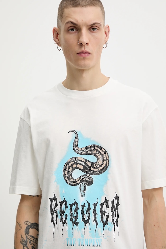 HUGO Blue tricou din bumbac Noctornix bej 50554368