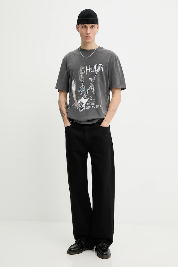 HUGO Blue tricou din bumbac Noctornix 50554368 gri SS26