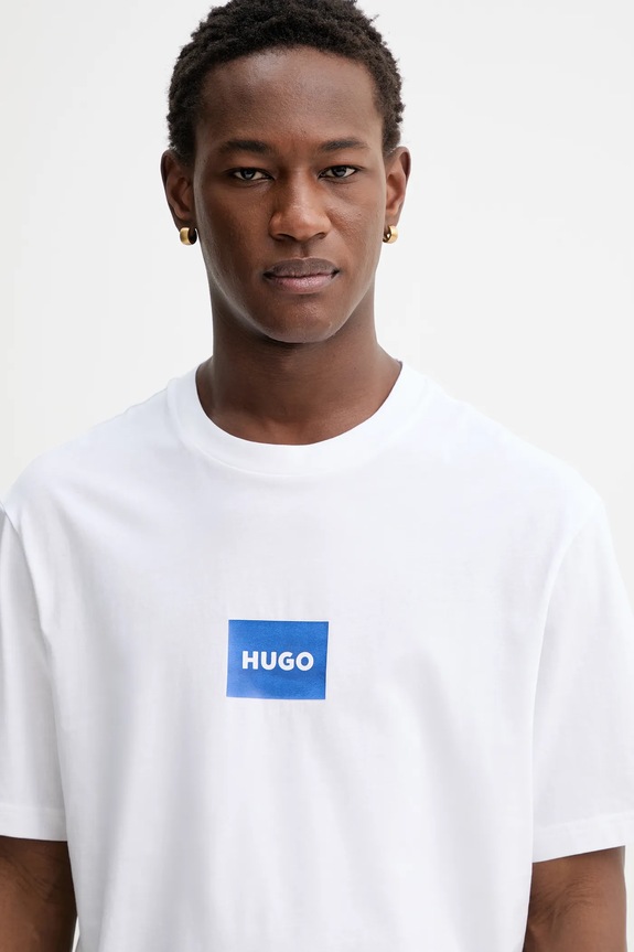 HUGO Blue tricou bărbătesc din bumbac Nayonix alb 50554382