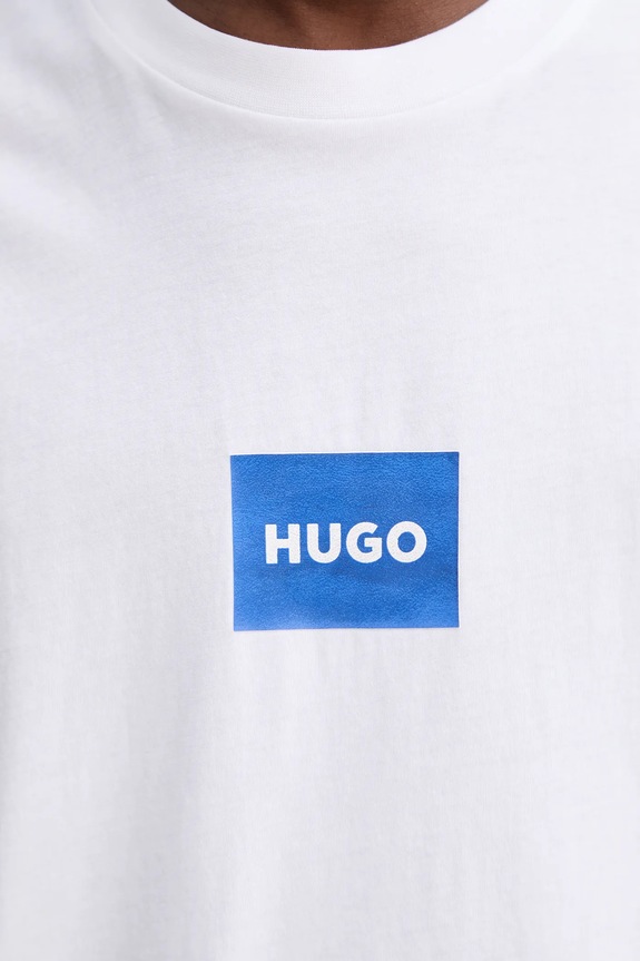 HUGO Blue tricou bărbătesc din bumbac Nayonix 50554382 alb