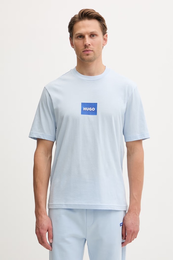 HUGO Blue tričko pánske bavlnené Nayonix modrá 50554382