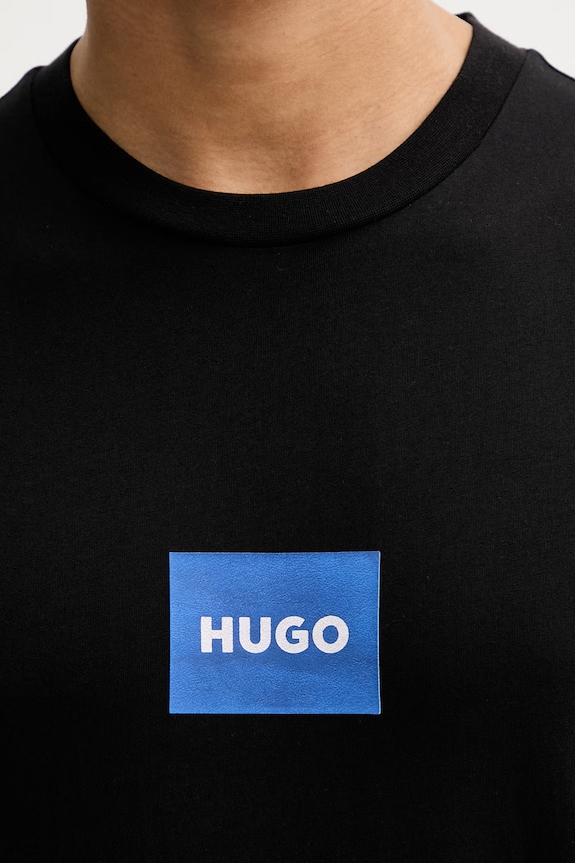 HUGO Blue tričko pánske bavlnené Nayonix 50554382 čierna