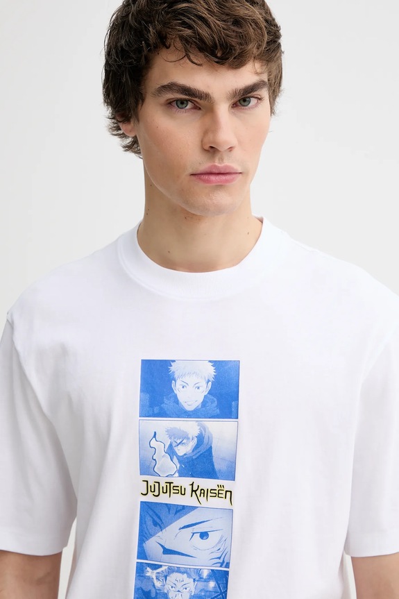 Pamučna majica Hugo Blue HUGO x Jujutsu Kaisen bijela 50554841