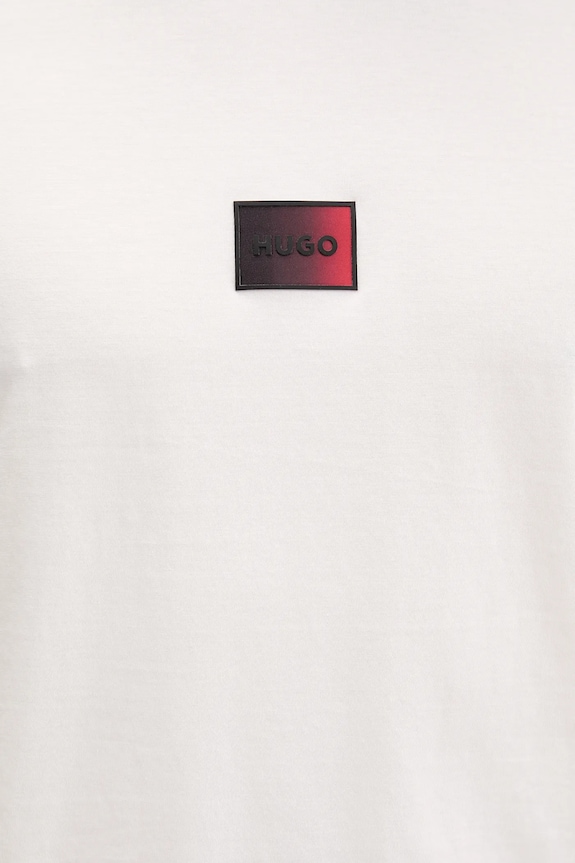 HUGO t-shirt bawełniany Danotie 50553124 beżowy
