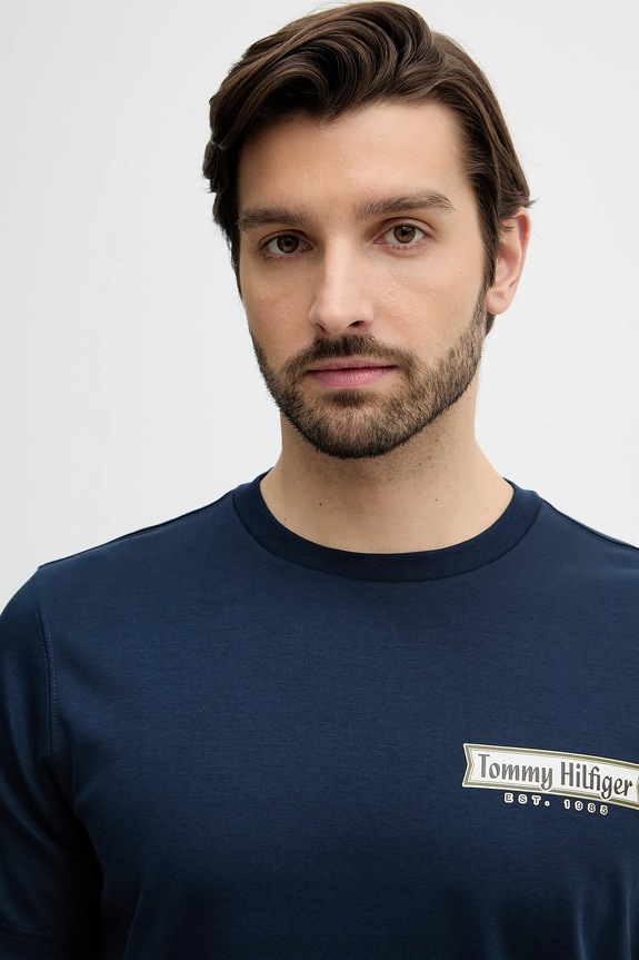 Tričko Tommy Hilfiger tmavomodrá MW0MW41463