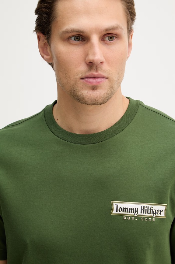 Tričko Tommy Hilfiger zelená MW0MW41463
