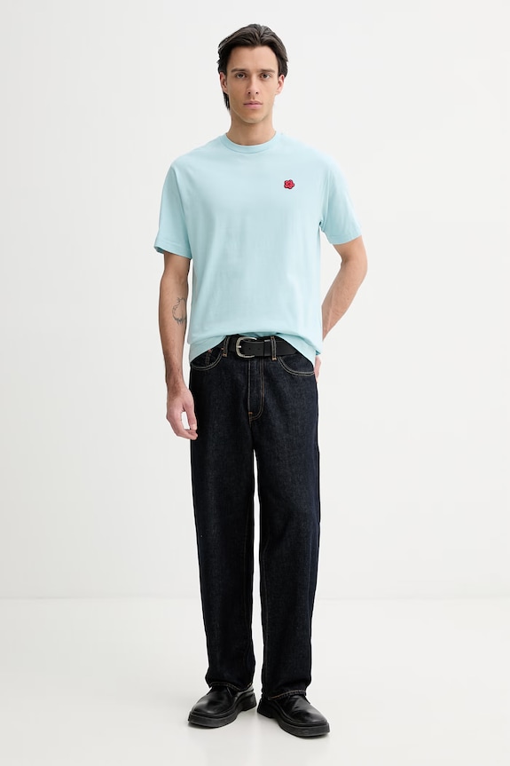 Kenzo t-shirt in cotone FE65TS4744SG turchese SS26