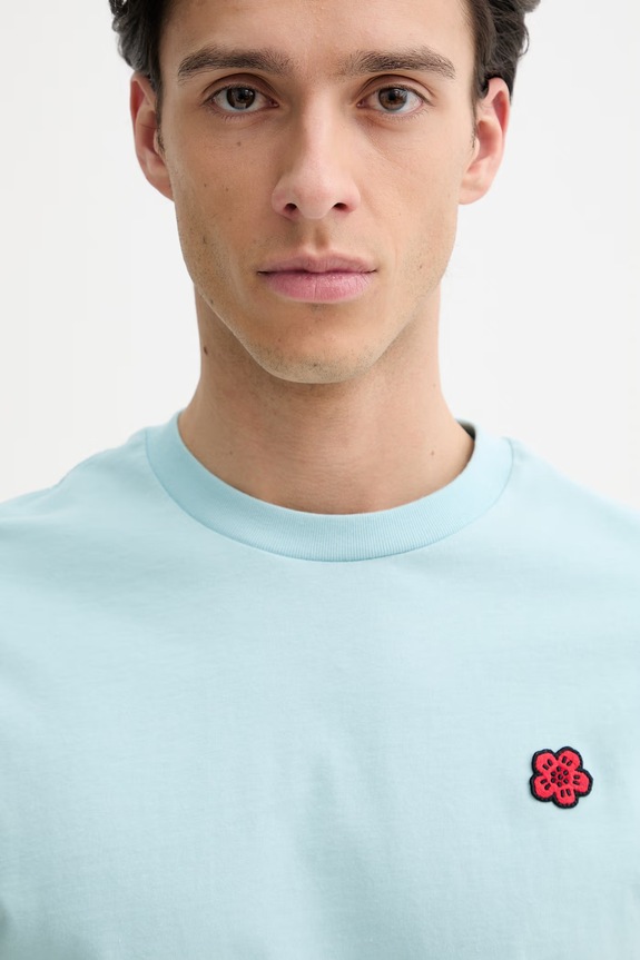 Kenzo t-shirt in cotone turchese FE65TS4744SG