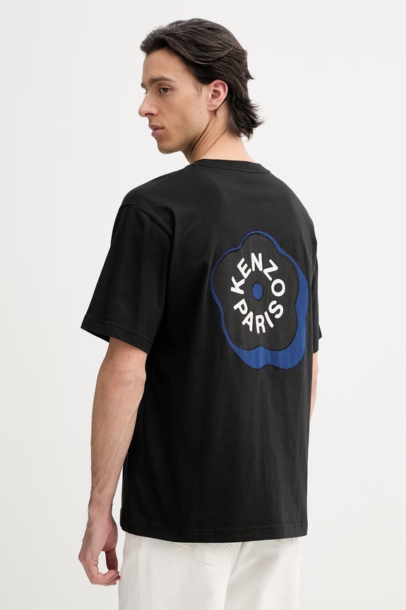 Бавовняна футболка Kenzo relaxed чорний FG55TS4024SG