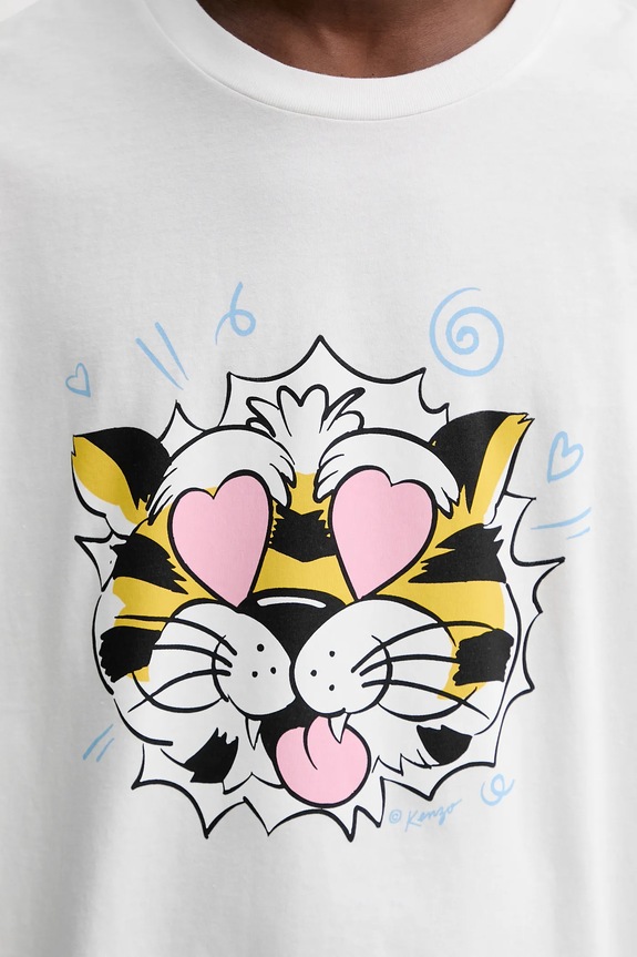 Kenzo tricou din bumbac FG55TS4034SG alb