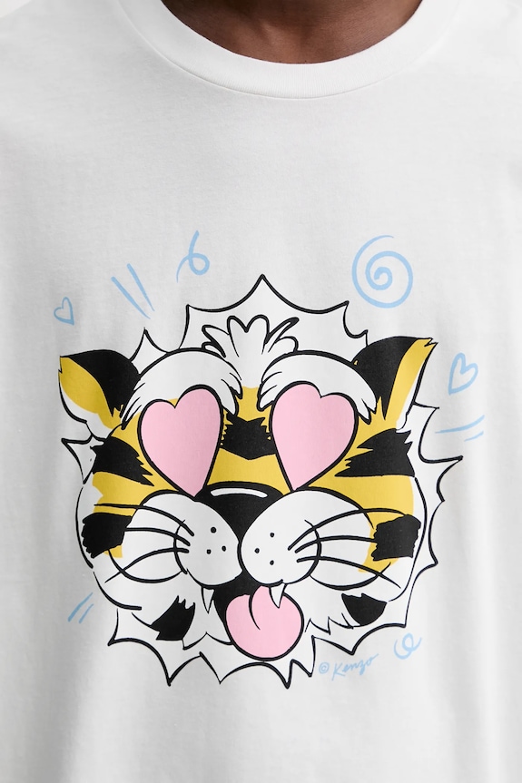 Kenzo tricou din bumbac FG55TS4034SG alb