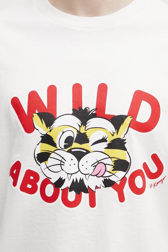 Kenzo T-shirt in cotone da uomo bianco FG55TS2064SG