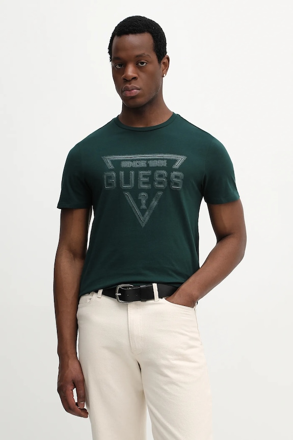 Pamučna majica Guess pamuk zelena M6RI09.I3Z14