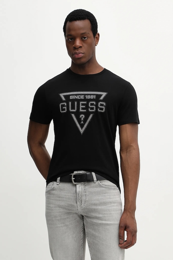 Pamučna majica Guess pamuk crna M6RI09.I3Z14