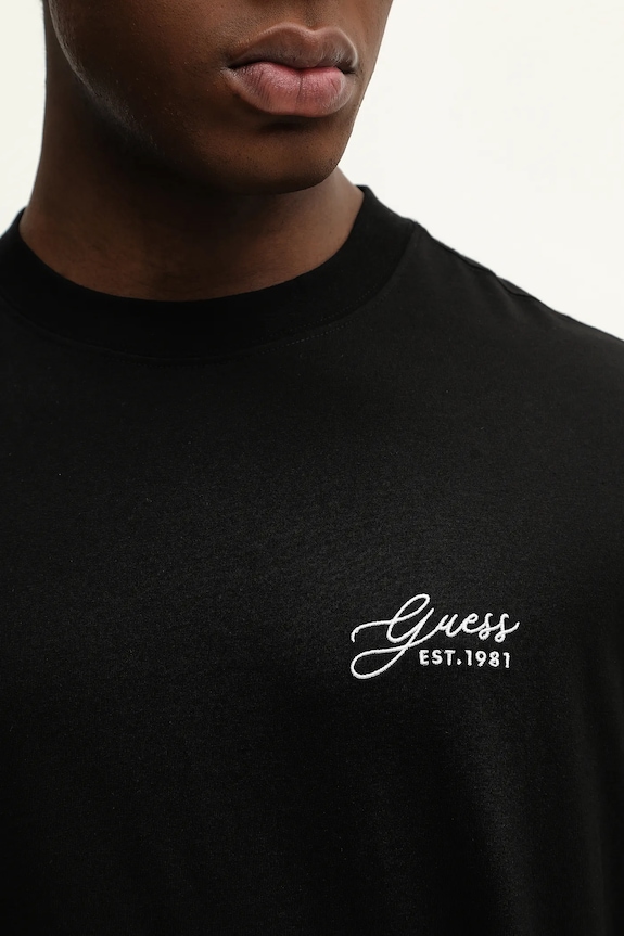 Βαμβακερό μπλουζάκι Guess M6RI14.I3Z14 μαύρο