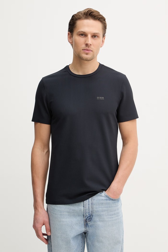 Guess t-shirt z elastanem granatowy M6RI19.KD202