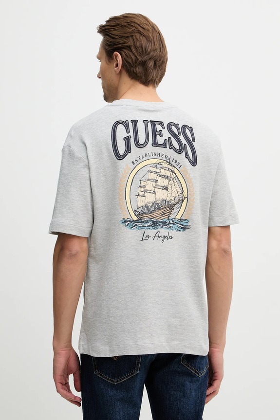 Guess t-shirt in cotone sovrastampa grigio M6RI27.KD241