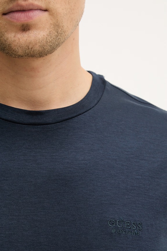 Guess tricou din amestec de mătase M6RI49.KE722 bleumarin