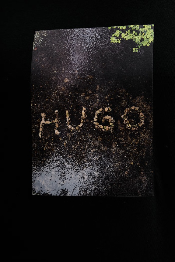 Bavlnené tričko HUGO Doreston 50554319 čierna