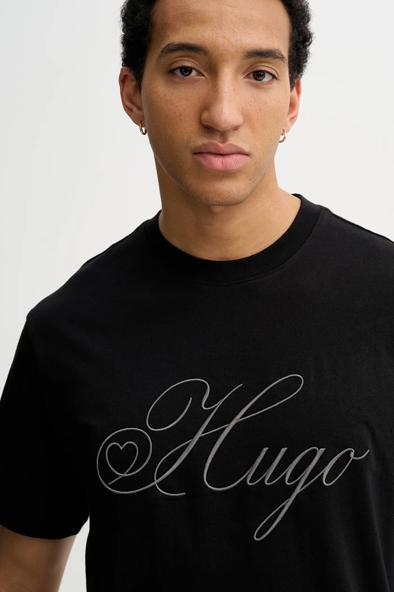 HUGO t-shirt in cotone Dalent nero 50557058