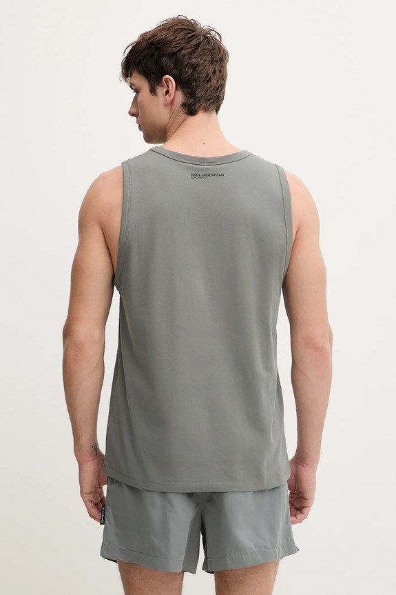 Karl Lagerfeld t-shirt bawełniany IKON B1M46012 zielony SS26